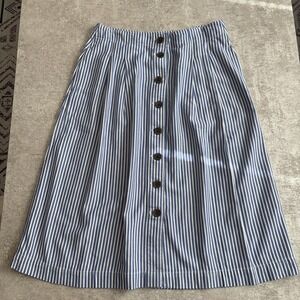 Talbots Women's Petite Skirt, White And Blue Stripes, Modern Classy,Us Size 10p‎